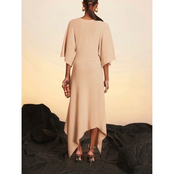 NWOT Cult Gaia Maxi Knit Short-Sleeve Joyce Faux-Wrap Dress - Picture 5 of 7